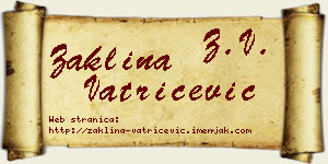 Žaklina Vatrićević vizit kartica